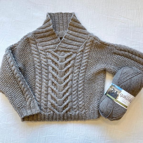 Baby Fisherman s Pullover Knitting Kit | Plymouth Galway & Knitting Pattern For Discount - Image 4