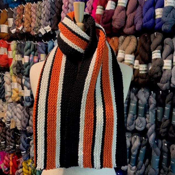 Game Day Striped Scarf Knitting Kit | Cascade 128 & Knitting Pattern (#281B) For Sale - Image 4