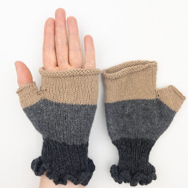 Cashmere Three Tone Fingerless Mitts | Lang Yarns Cashmere Premium and Knitting Pattern (#407) Sale - Image 4
