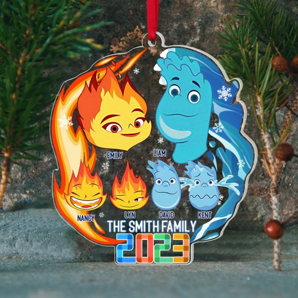 Cartoon Family, Personalized 04HTPU271123 Ornament, Gift For Family, Cartoon Lovers For Discount - Image 2